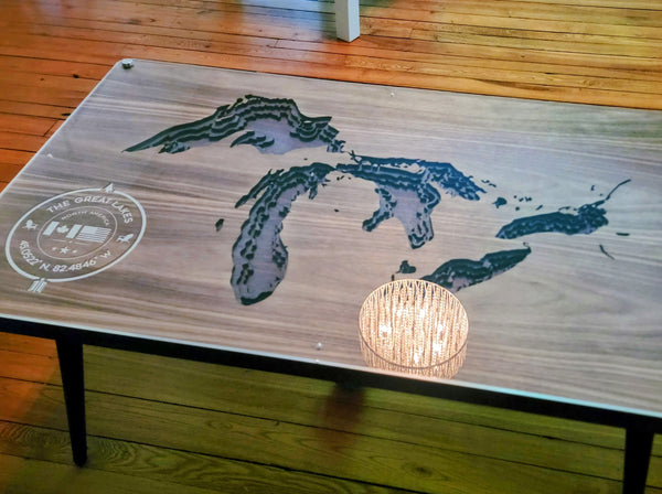 The Lake Map Coffee Table