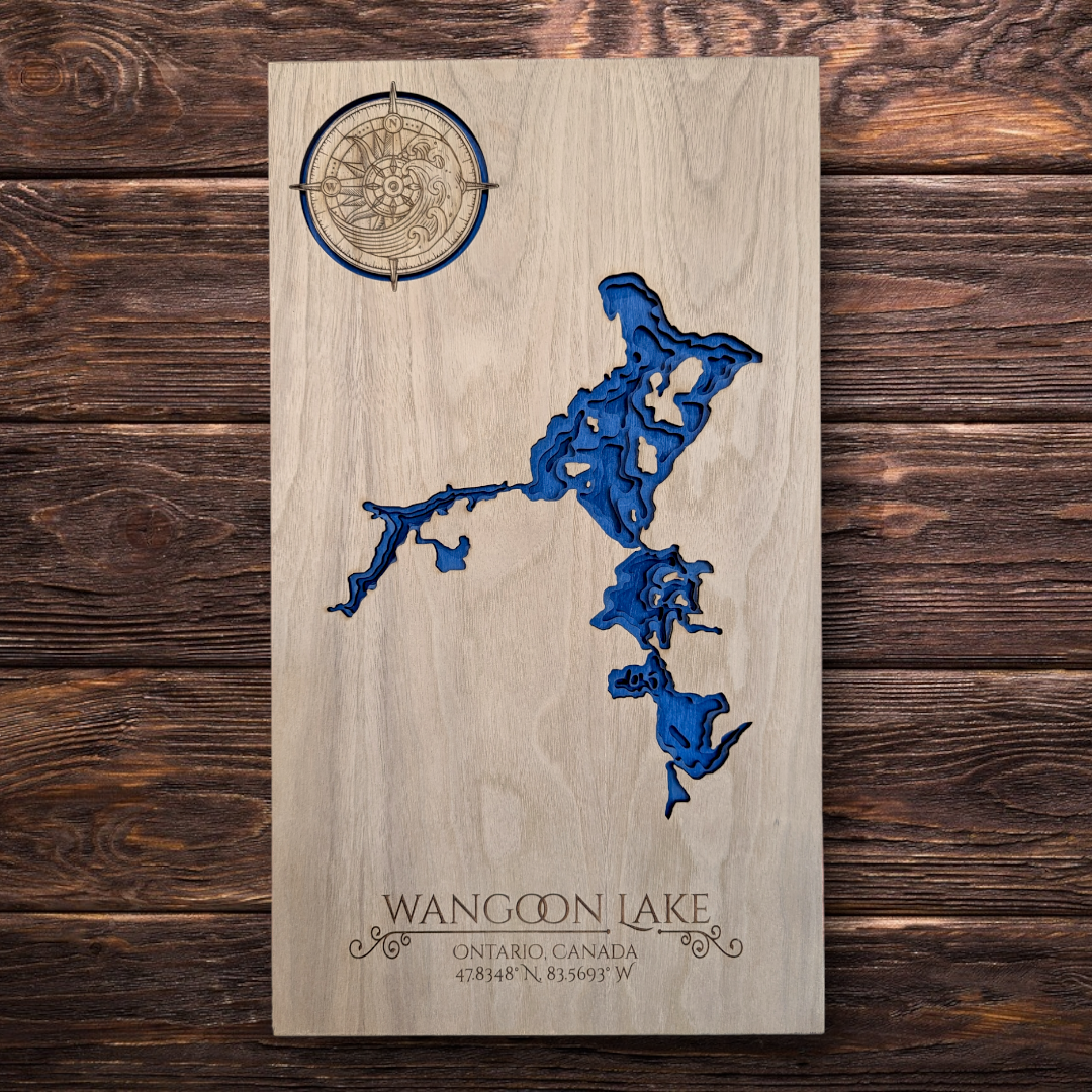 Custom 3D Wooden Lake Maps – Boathouse & Bunkie